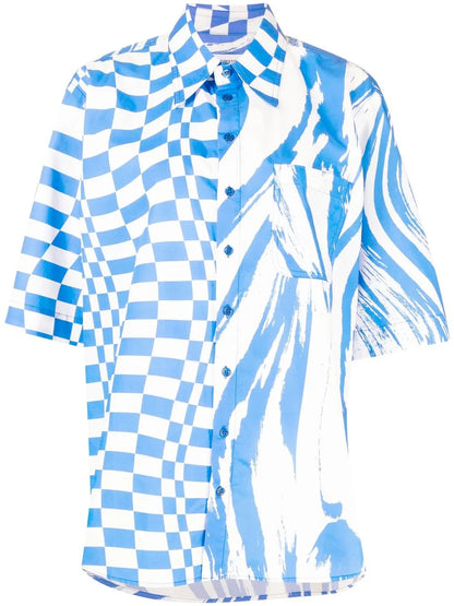 Mix-Print Oversized Shirt