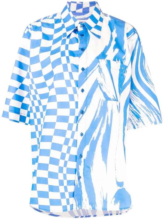 Mix-Print Oversized Shirt