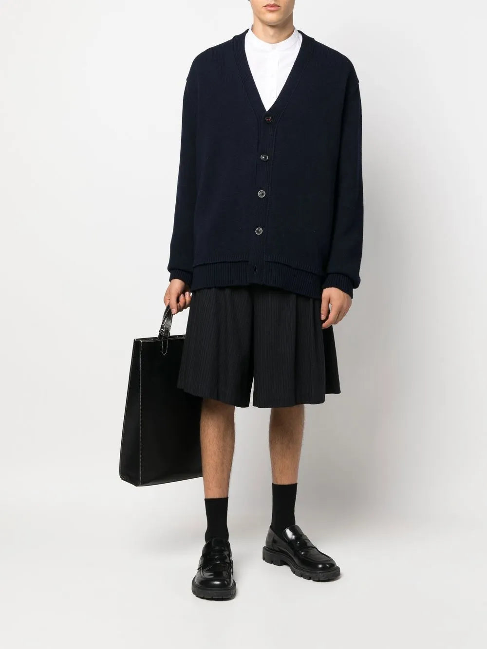 Elbow-Patch V-Neck Cardigan