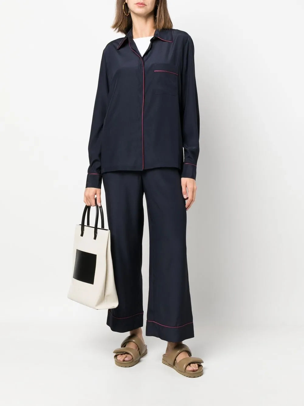 Straight-Leg Cropped Trousers