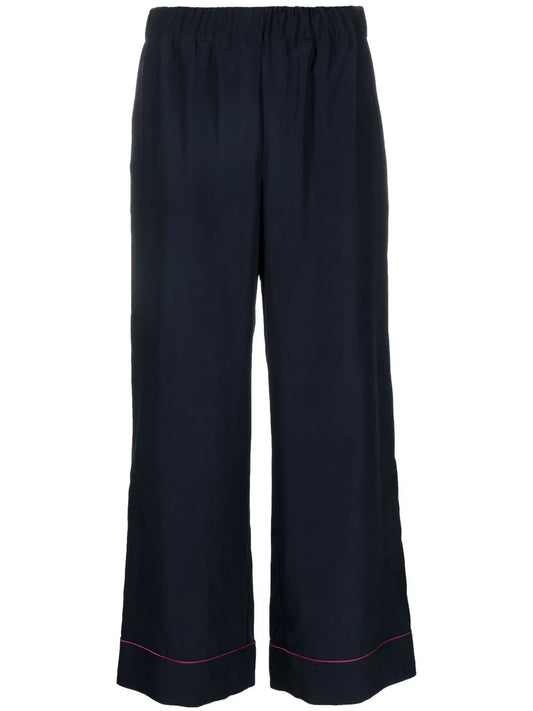 Straight-Leg Cropped Trousers
