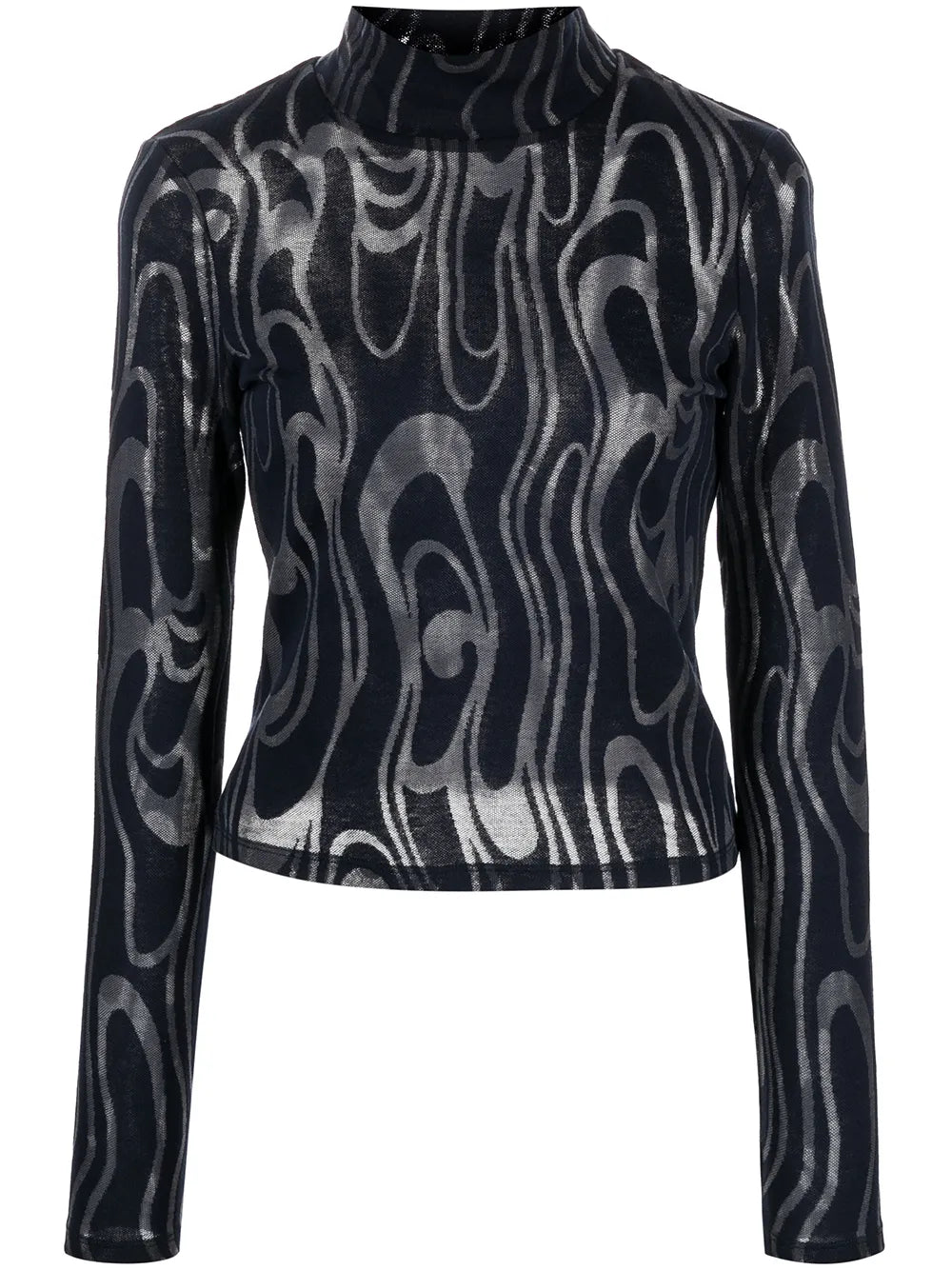 Shrunk Turtleneck Long-Sleeve Top