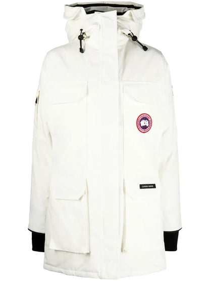 Logo-Patch Detail Padded Coat
