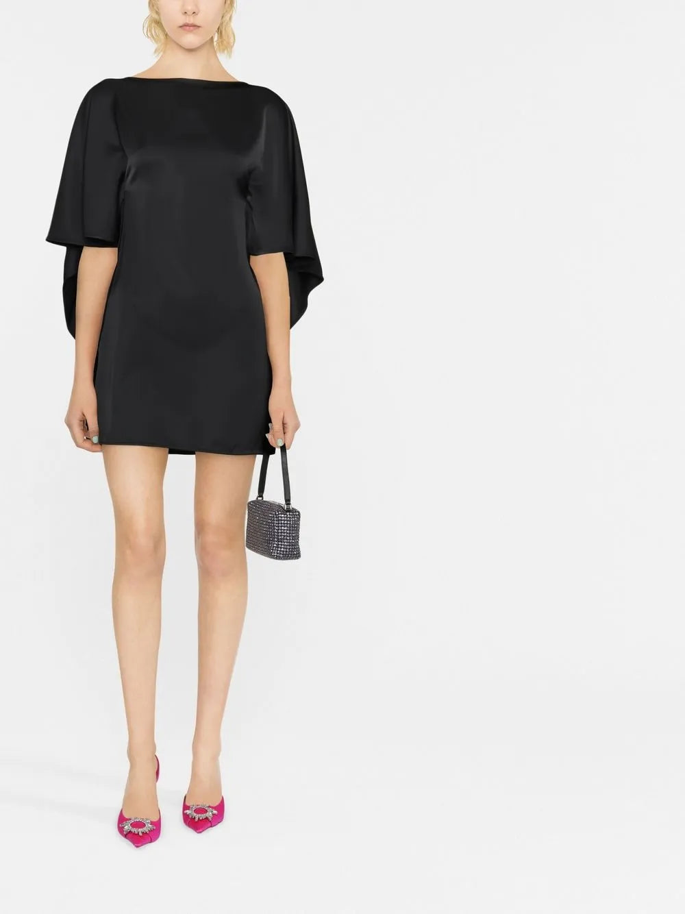 Batwing-Sleeve Mini Dress