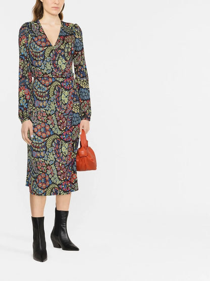 Paisley Print Midi Dress