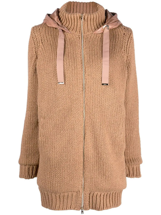 Padded-Panel Knitted Jacket