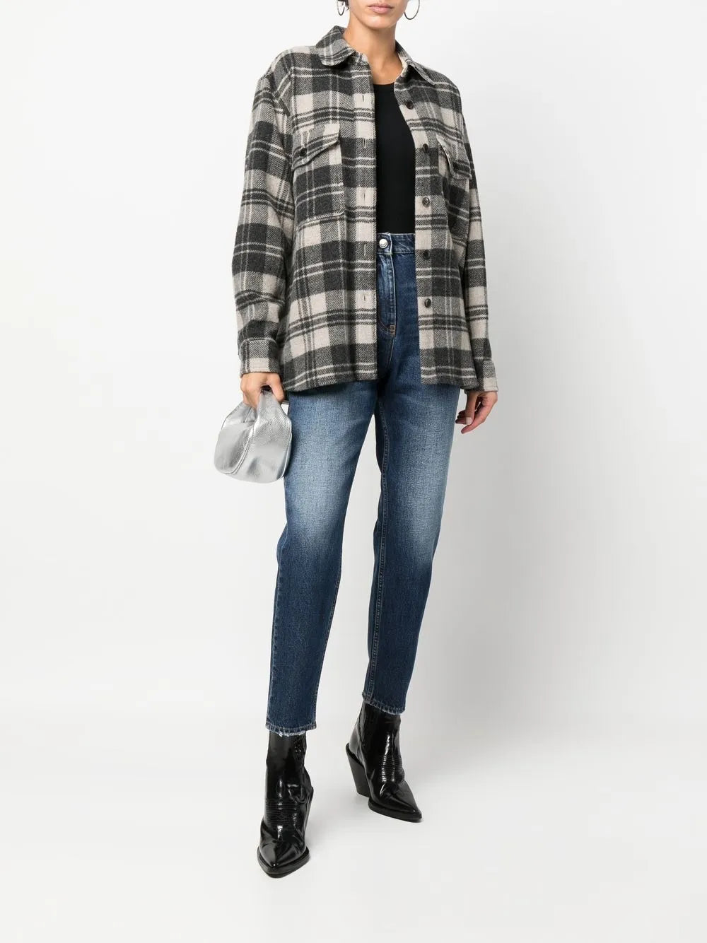 Light-Wash Fitted Jeans
