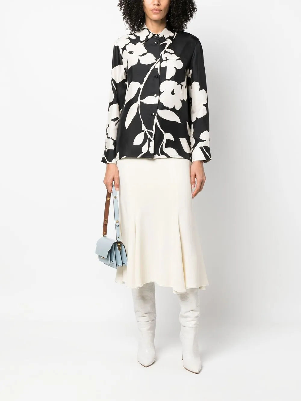 Boy Floral-Print Silk Shirt