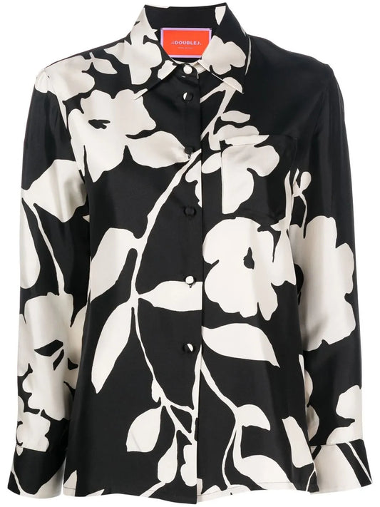 Boy Floral-Print Silk Shirt