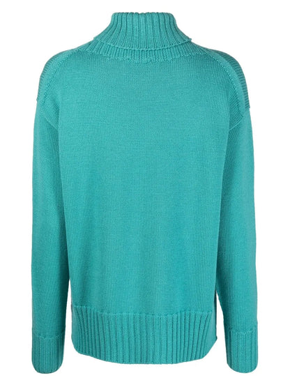 Ribbed-Trim Roll-Neck Jumper