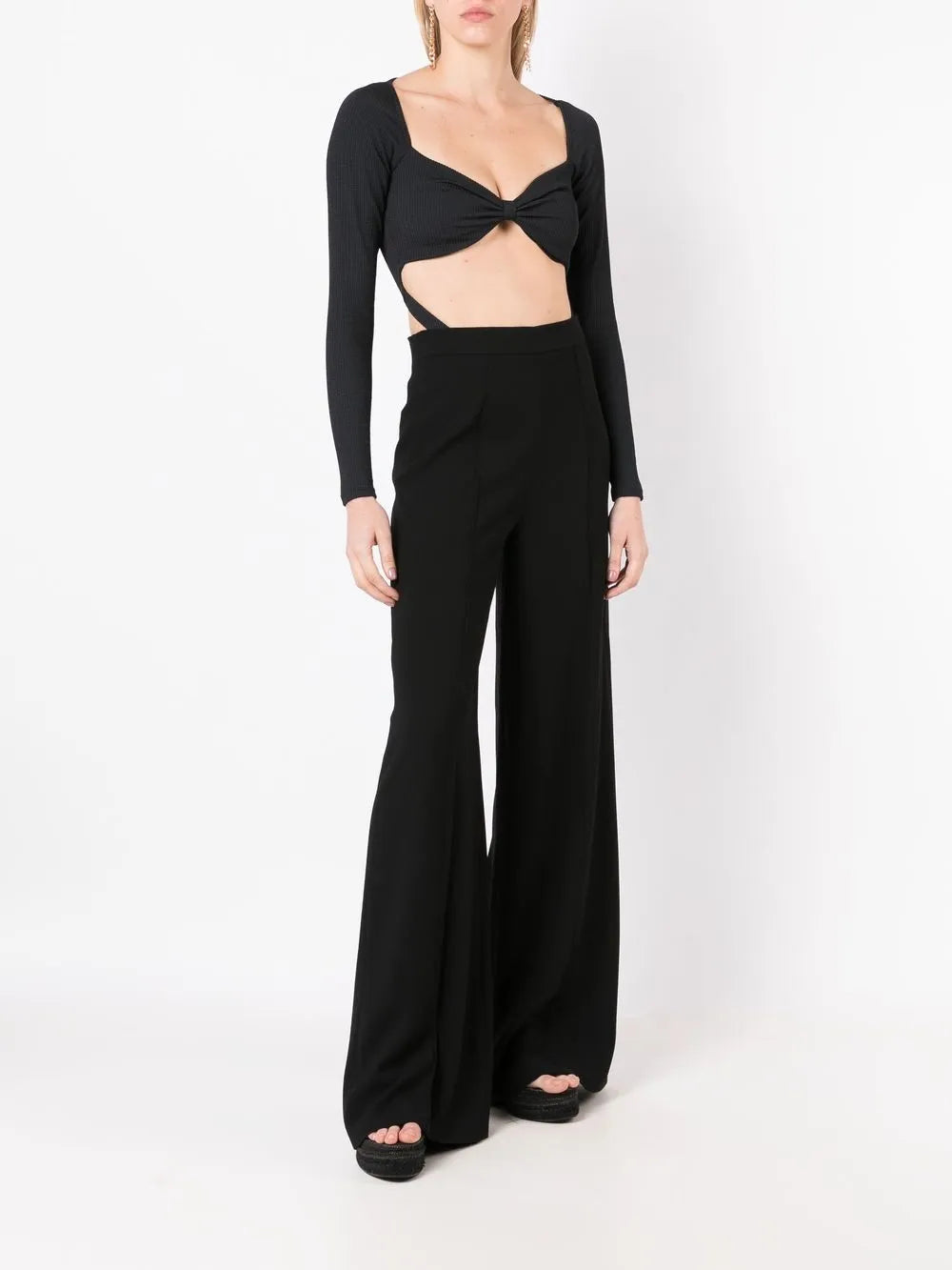 Cut-Out Detail Long-Sleeved Top