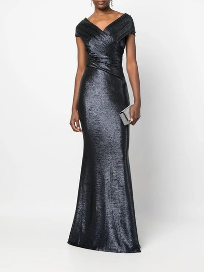 Metallic-Sheen Fitted Gown