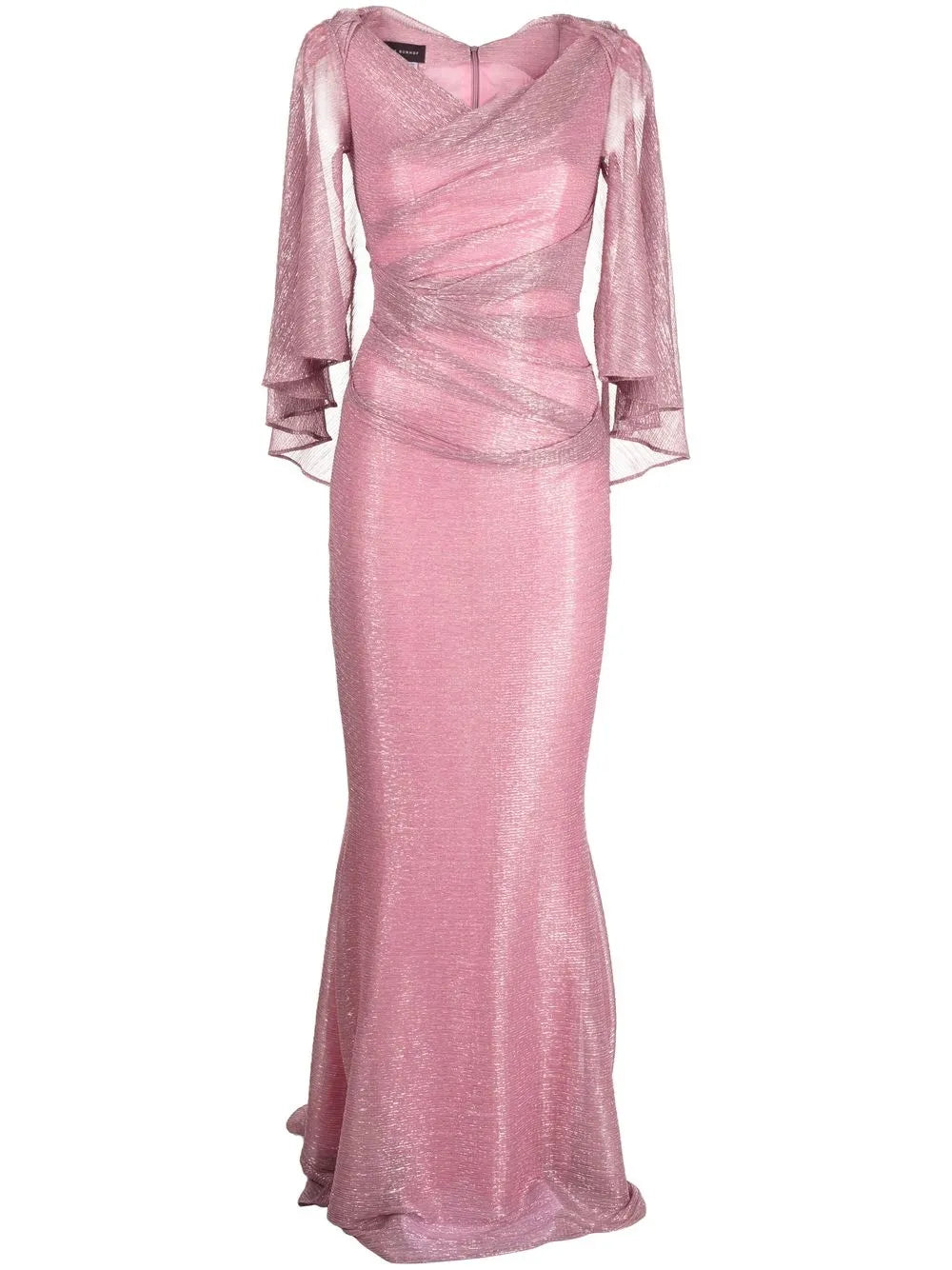 Doris Metallic-Voile Gown