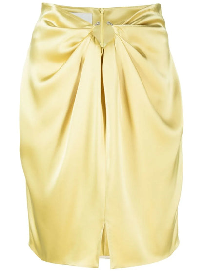 Draped Satin Mini Skirt