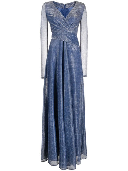 Metallic V-Neck Gown