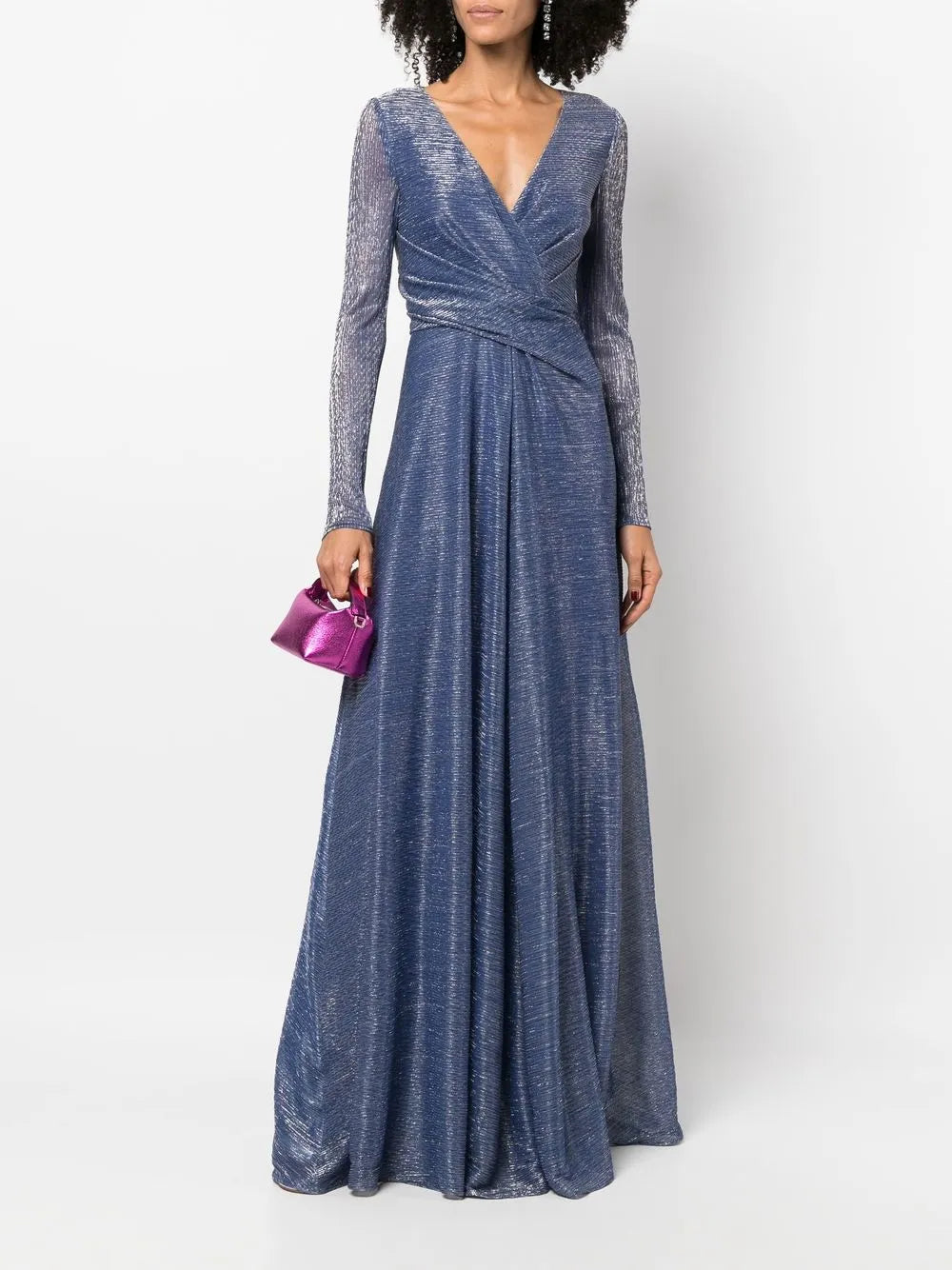 Metallic V-Neck Gown