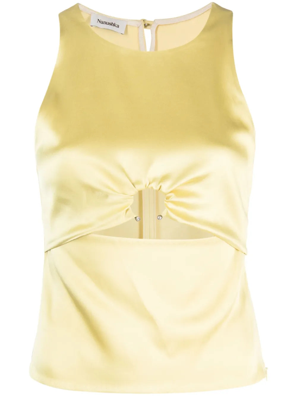 Cut-Out Sleeveless Satin Top