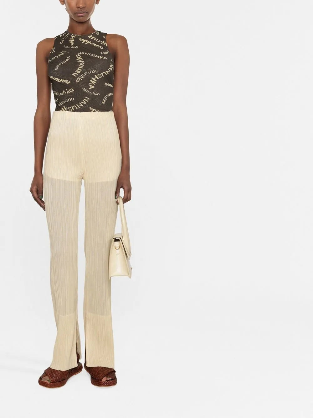 High-Waisted Straight-Leg Trousers