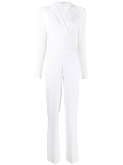 Long-Sleeve Wrap-Design Jumpsuit