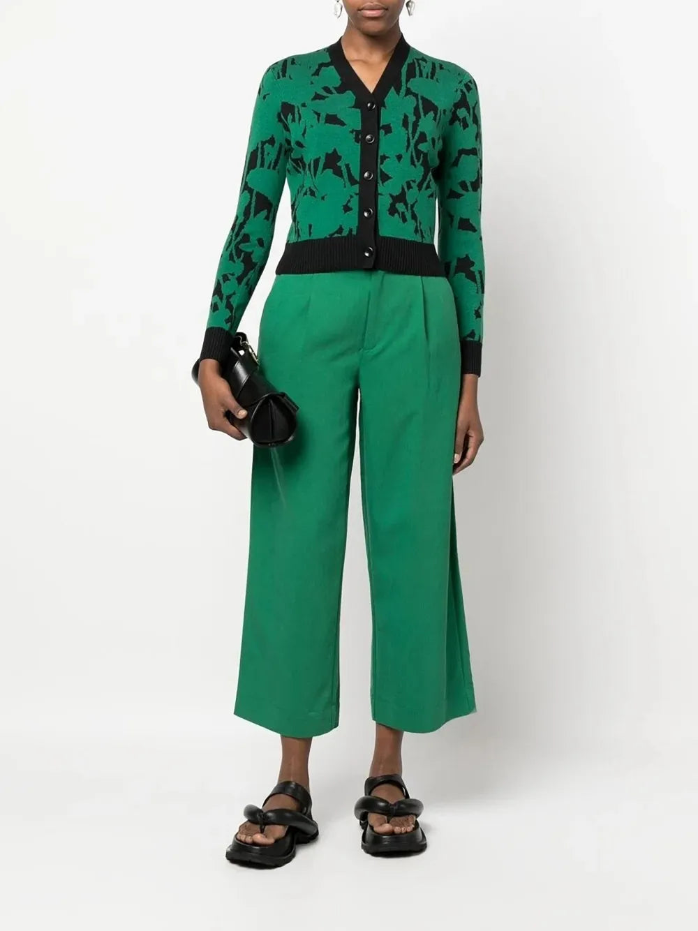 Drapey Suiting Wide-Leg Tailored Trousers