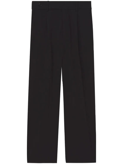 Drapey Suiting Wide-Leg Tailored Trousers