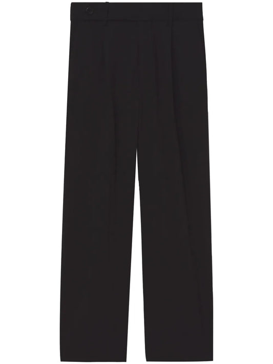 Drapey Suiting Wide-Leg Tailored Trousers