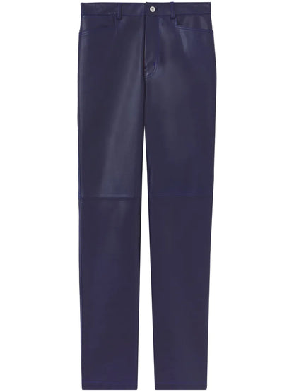 Leather Straight-Leg Trousers