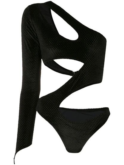 Cut-Out Detail Velvet Body