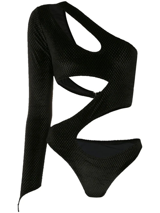 Cut-Out Detail Velvet Body