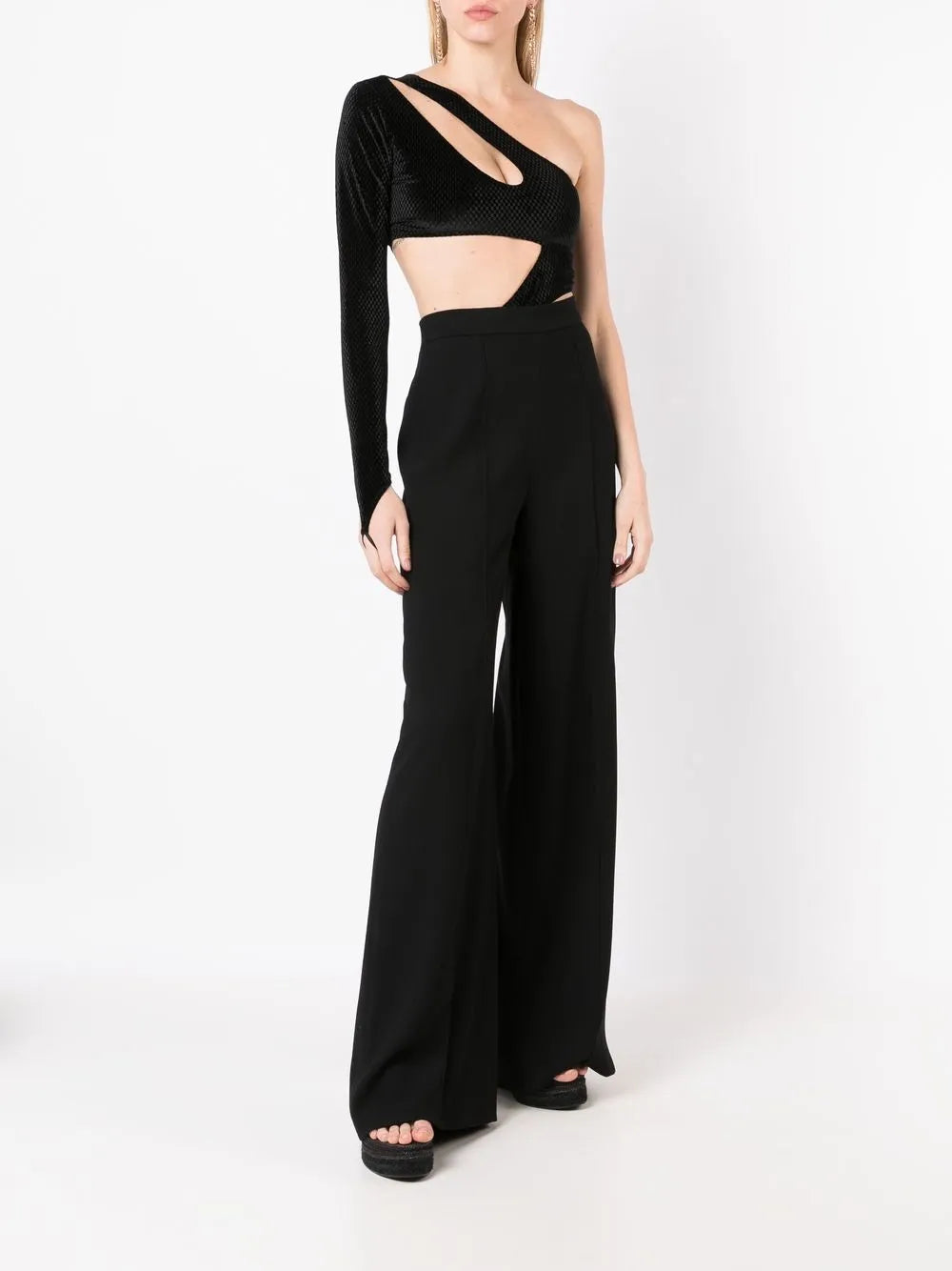 Cut-Out Detail Velvet Body