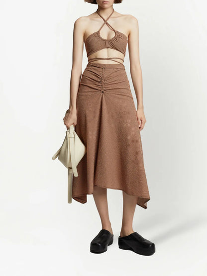 Gingham-Check Halterneck Bralette