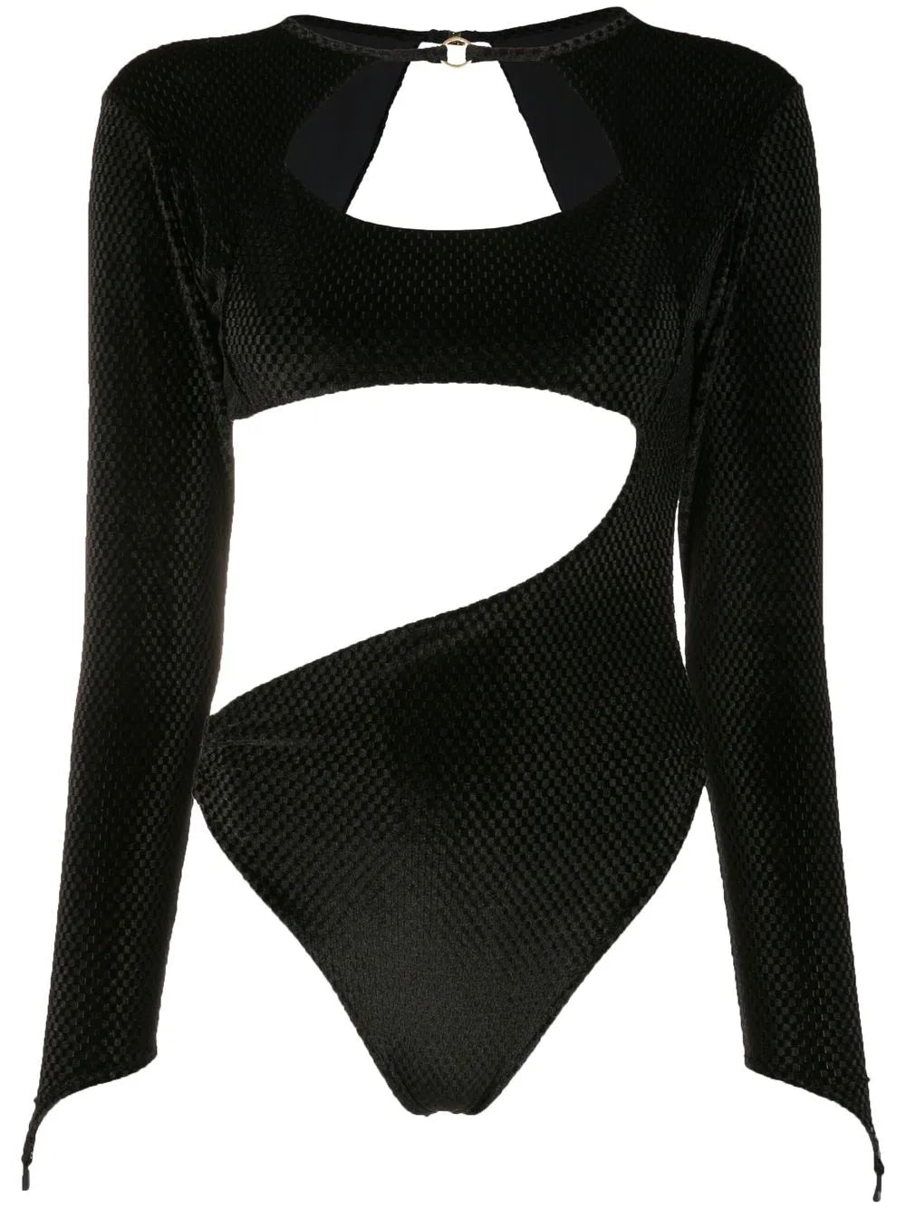 Cutout Velvet-Effect Bodysuit
