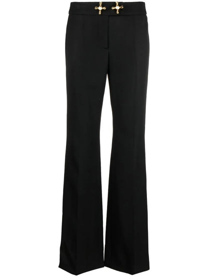 Tap-Detail Wool Trousers