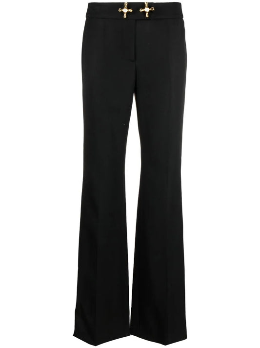 Tap-Detail Wool Trousers