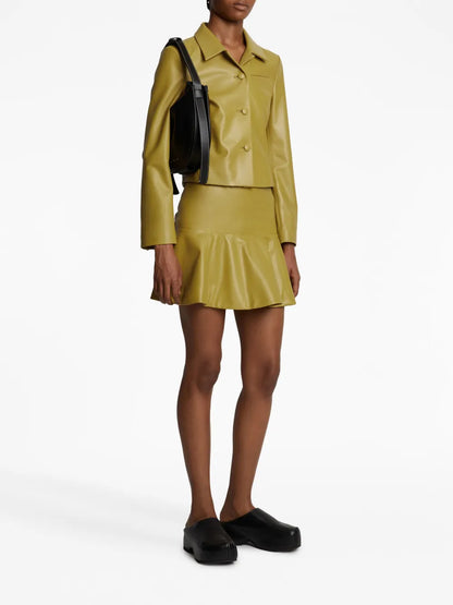 Ruffle-Hem Mini Skirt