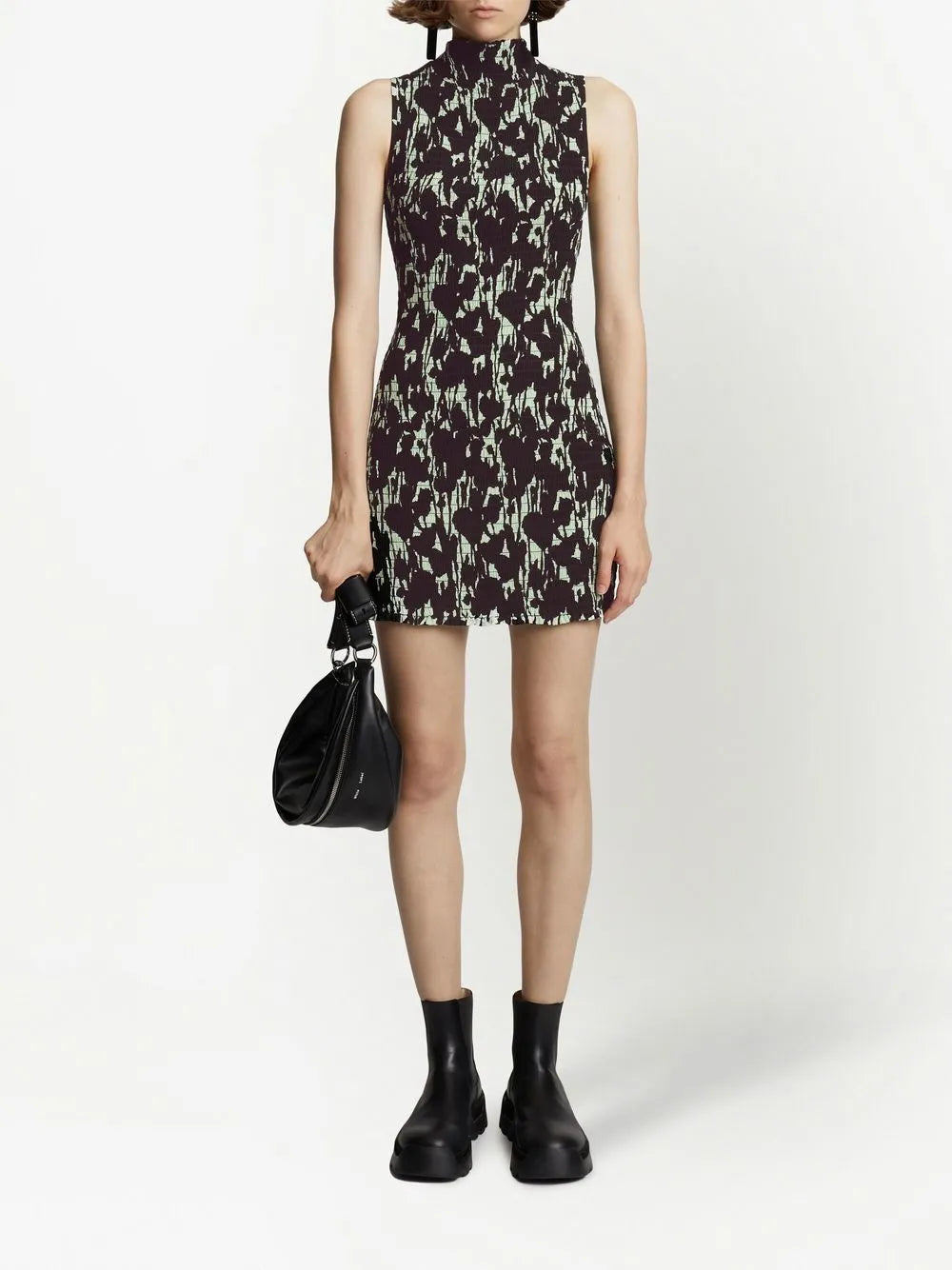 Floral-Print Smocked Minidress