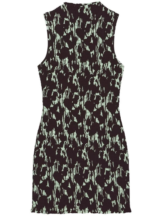 Floral-Print Smocked Minidress
