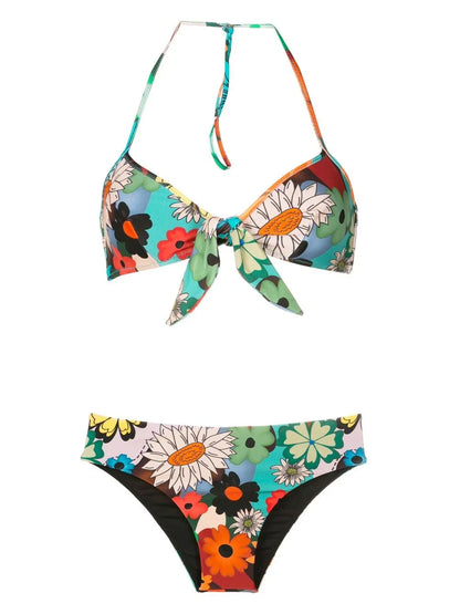 Floral-Print Halterneck Bikini