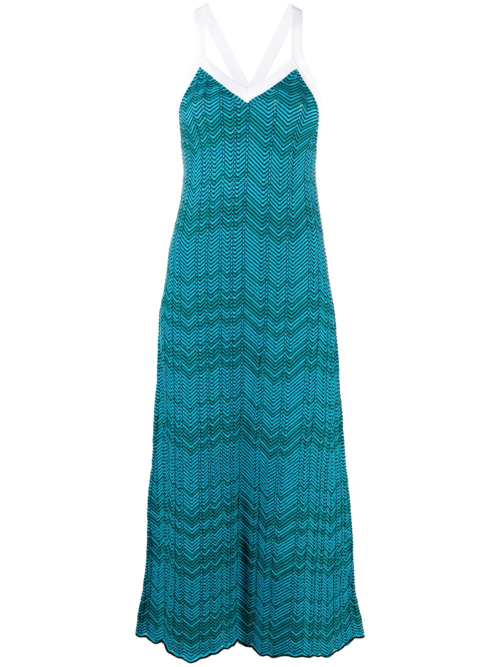 Palm Chevron-Knit Midi Dress