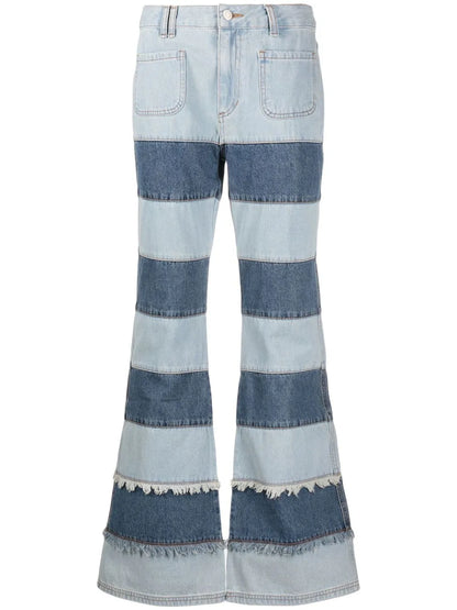 Mahina Patchwork-Stripe Jeans