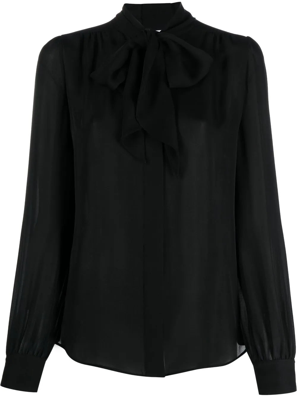 Pussy-Bow Silk Shirt