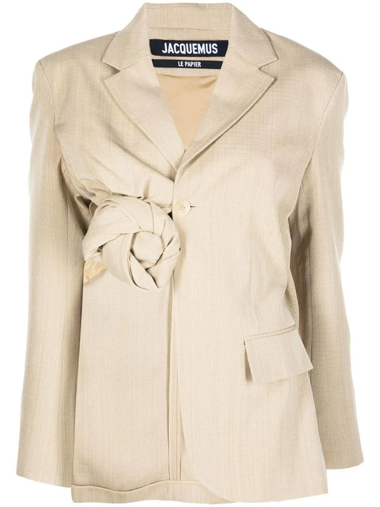 Baccala Asymmetric Cropped Blazer