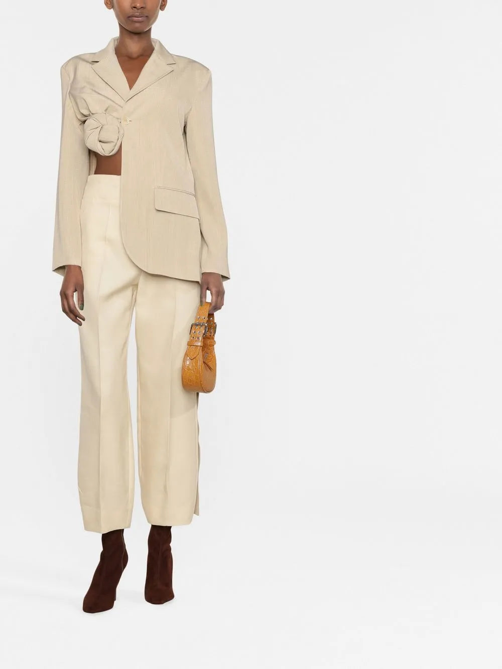 Baccala Asymmetric Cropped Blazer