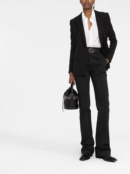High-Waist Straight Trousers