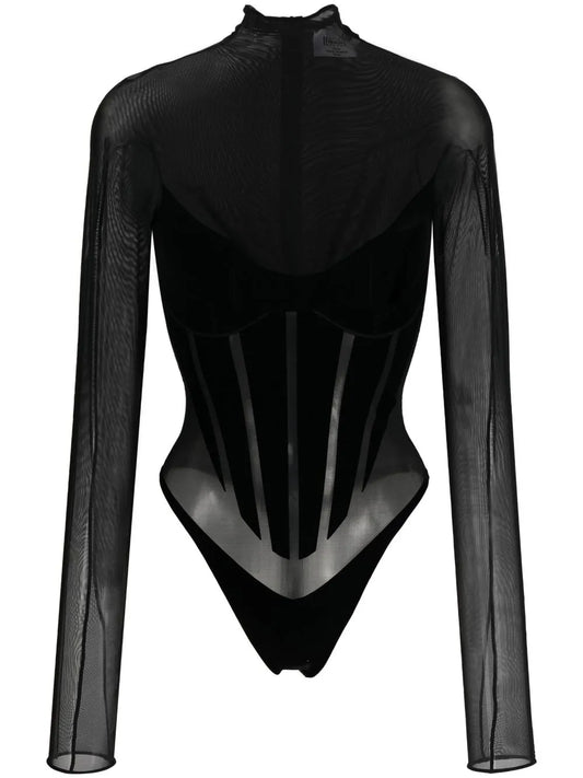 Sheer Panelled Bodysuit