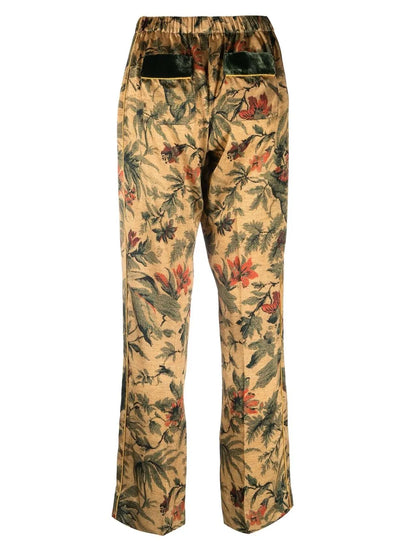 Floral-Print Straight-Leg Trousers