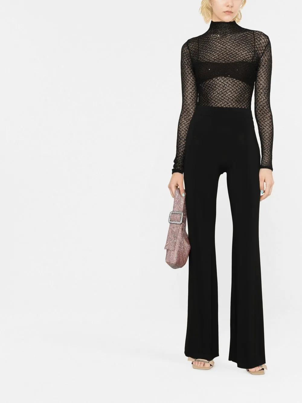 Open-Knit Sheer Top