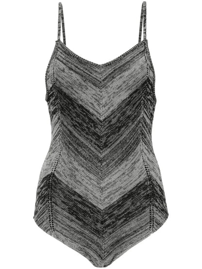 Marl-Knit Striped Bodysuit