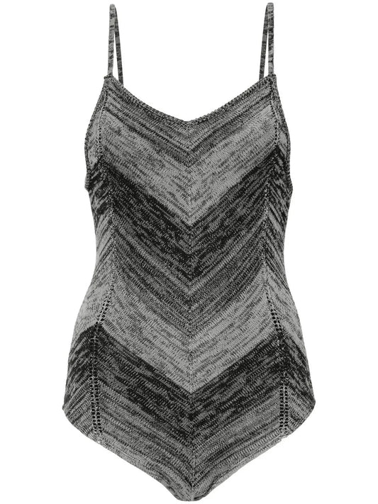 Marl-Knit Striped Bodysuit