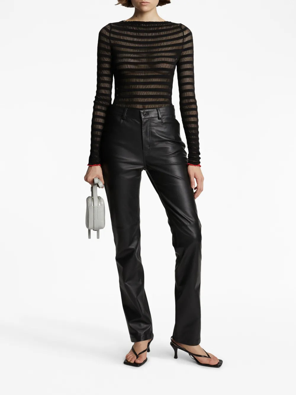 Leather Straight-Leg Trousers